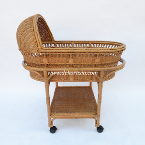 Cuna de Ratán Marrón Moderna de Primera Calidad, Ecológica, con Diseño Multifuncional para Recién Nacidos, para Dormitorio, Guardería, Uso en Hoteles - Product Image 4