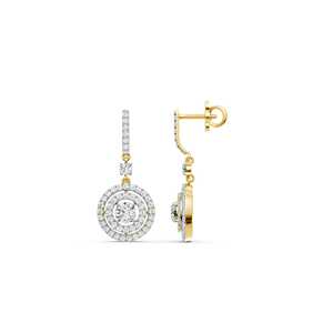 Pendientes de Oro Amarillo Sólido de 14K con Baño de Rodio, Certificados por IGI, Diamantes Brillantes Cultivados en Laboratorio D VVS1, Doble Halo, 2.64 Quilates - Product Image 2