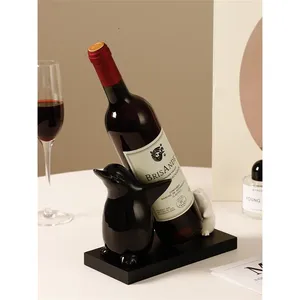 Soporte para Botellas de Vino de Aluminio con Diseño de Pingüino, en Blanco y Negro, Impermeable, Estilo Rústico, para Decoración de Mesa de Comedor y Fiestas - Product Image 5