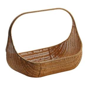 Cesta de Almacenamiento Tejida con Asa, Cesta de Ratán para Pan, Frutas, Pasteles, Plato para Servir Alimentos, Bandeja para el Hogar y la Cocina - Product Image 1