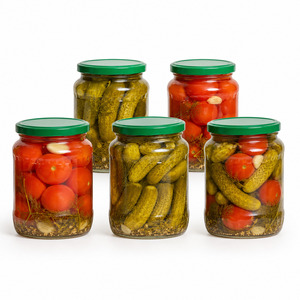 Wholesale Price International Standard <b>Pickled</b> Assorty Cucumber and Tomato Packed in 720ml Mason <b>Jar</b> - Product Image 1