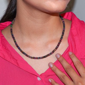 Collier - Collier de perles simples, collier de perles minimaliste, collier de perles basique, collier de perles uni - Product Image 4