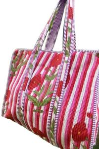 Bolsa de Mano Acolchada de Algodón Personalizable Hecha a Mano en India, con un Elegante Diseño de Letras, para Uso Diario en el Supermercado, Personalizada para Novias y Bodas - Product Image 4