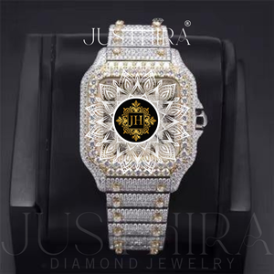 2026 Most Selling Two Tone Moissanite Diamond Watch for Business Gift Luxury <b>Wristwatch</b> with Finishing Available For Sale - Product Image 4