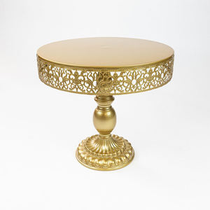 Elegant Gold Metal Cake Serving Stand Decorative Floral Dessert Display Plate for Home <b>Kitchen</b> Bakery Hotel and Restaurant - Product Image 4