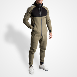Sudadera con Capucha Verde para Hombre, Cierre de Cremallera, Corte Ajustado, Conjunto Deportivo Informal, 100% Algodón, Felpa Francesa, Ropa de Otoño - Product Image 6
