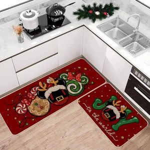 Set di Tappeti da Cucina Natalizi 'Joy to the World', Profilo Basso 17x29, Decorazione Invernale per la Casa, Set di 2 Tappetini da Cucina - Product Image 2
