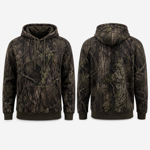 Sweat à capuche camouflage MEGAMAPLE pour homme, manches longues, imprimé, en polyester, vêtement de chasse, respirant, avec logo frontal, veste adulte pour l'hiver - Product Image 1
