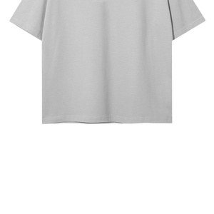 T-shirt en coton uni surdimensionné pour homme, manches courtes, col rond, décontracté, couleur unie, jersey tricoté, coupe régulière, longueur normale - Product Image 3
