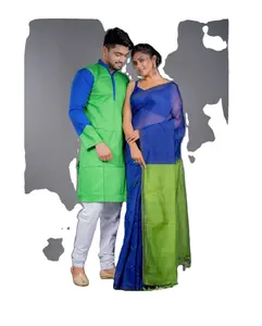 Di Royal Export ha presentato una coppia combinata di Kurta con pantaloni e sari con pantaloni al prezzo più basso