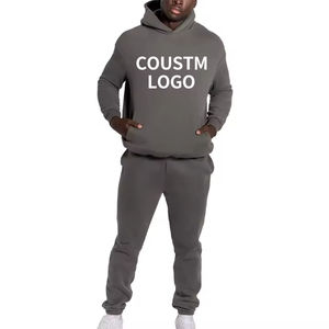 Survêtement tendance d'hiver pour homme à capuche imprimé avec pantalon, couleur unie, en tissu de coton respirant, vente en gros pour acheteurs en vrac, décontracté - Product Image 1