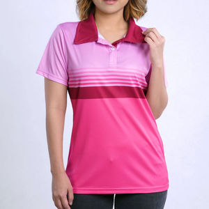 T-shirt décontracté à manches courtes avec logo personnalisé, T-shirt de golf uni pour femmes, Polo brodé pour femmes, Fabrication sur mesure - Product Image 1