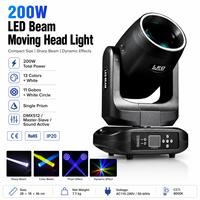 200 LED Beam Moving Head, compatible avec le contrôle DMX512, adapté aux équipements d'éclairage de scène pour DJ, avec base d'ampoule E27.