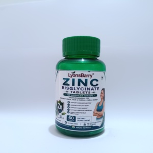 Tabletas de Bisglicinato de Zinc LyonsBarry, Minerales para la Salud Inmunológica de Adultos, Tabletas para Aclarar la Piel - Product Image 1