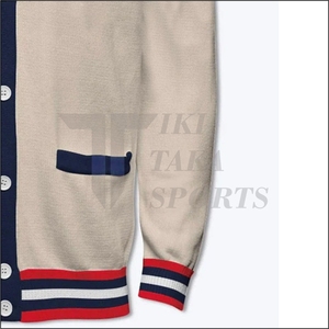 OEM High Quality Custom Men's V-neck Lace Knitted <b>Cardigan</b> <b>Sweater</b> Breathable Winter Wool/Nylon Full Sleeve Single Button - Product Image 6