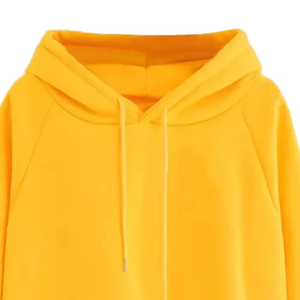 Sudadera con Capucha Amarilla Sólida para Mujer, Informal, de Manga Larga, de Algodón Tejido, con Bolsillos, Transpirable, para Otoño, Forrada - Product Image 6
