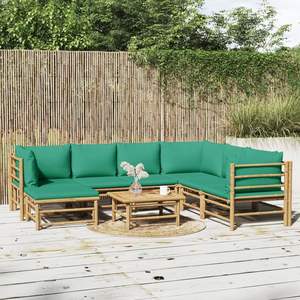 Conjunto Modular Grande de Muebles de Jardín de Bambú, Muebles de Exterior de Primera Calidad para Comodidad y Estilo - Product Image 1