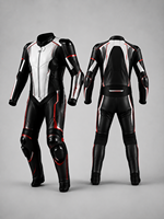 Ensemble de veste et pantalon de moto en cuir noir imprimé pour l'été, unisexe, respirant, coupe-vent, grande taille
