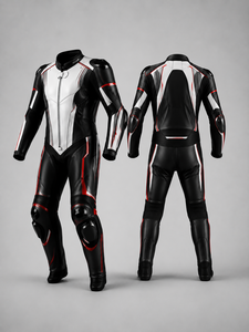 Black <b>Summer</b> Biker Moto Leather <b>Motorcycle</b> Racing Suit <b>Jacket</b> and Trousers Set Breathable Waterproof Protective Riding Gear - Product Image 1