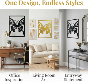 Decoración de Pared Metálica con Diseño de Mariposa Cortada con Láser, Adorno Artístico para Colgar en la Pared, para Hogar, Oficina, Jardín y Decoración Exterior - Product Image 5