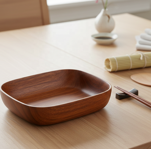 Tazón de Sushi de Madera Natural Ecológico de Alta Gama, Tazón para Servir de Funcionamiento Manual para Ensaladas, Utensilios para Sushi - Product Image 1