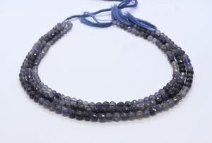 Cuentas redondas facetadas de iolita natural de 4-5 mm, cuentas redondas de piedra preciosa de iolita, iolita natural con tonalidades para la fabricación de joyería al por mayor. - Product Image 5