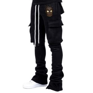 กางเกงวิ่งขากระบอกมีกระเป๋าข้าง,กางเกงคาร์โก้กองซ้อนกางเกงวอร์มสำหรับฤดูหนาวกางเกงวอร์มสำหรับผู้ชาย - Product Image 4