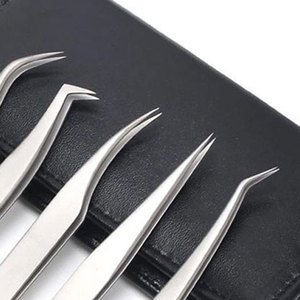 Stainless Steel Eyelash Tweezers Set Precision Tip <b>Smooth</b> Surface for Eyelash Extension <b>Tools</b> - Product Image 4