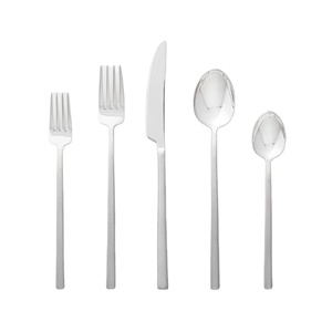 Couverts modernes de luxe argent polonais mariage Restaurant argenterie fourchette couteau et cuillère ensemble acier inoxydable couverts vaisselle - Product Image 1