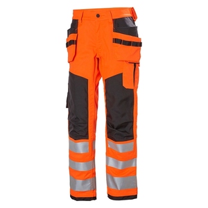 Pantalones de Trabajo de Alta Visibilidad Color Naranja con Franjas Reflectantes y Cierre de Cremallera en las Piernas para Mayor Seguridad - Product Image 3