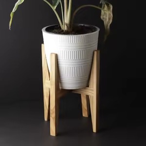 Estante de madera de 3 niveles para plantas, estilo rústico, para interiores, para flores y plantas verdes, sin acabado, soporte de madera para plantas - Product Image 4