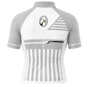 Maillot de Ciclismo de Manga Corta Gris Claro/Blanco con Cremallera Completa, Transpirable, de Secado Rápido, para Ciclismo de Carretera y Rendimiento Deportivo - Product Image 2