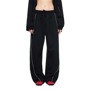 Pantalones Casuales de Mujer con Rayas Reflectantes, Pantalones Vintage de Tela Gruesa, Pantalones American Sorites Streetwear con Logotipo Personalizado, Pantalones Universitarios - Product Image 1