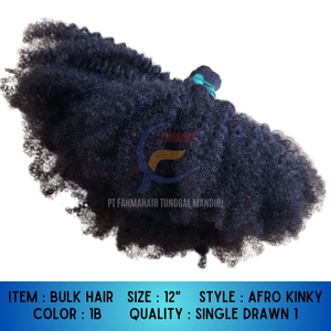 Afro Kinky Braiding Hair Bundles Extensions de cheveux bruts indonésiens Genius Weft Perruques sans colle cheveux humains - Product Image 2