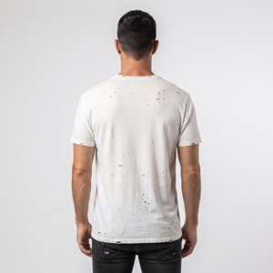 Camiseta de Algodón Desgastada Personalizada para Hombre, Corte Regular, Manga Corta Informal, Estilo Urbano Vintage - Product Image 2