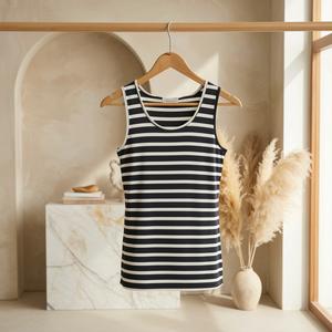Camiseta sin mangas de maternidad con fruncido lateral y cuello en V, transpirable, antialérgica, antibacteriana, elástica, informal, para lactancia - Product Image 1