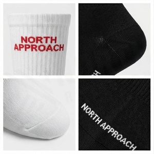 Chaussettes North Approach pour adultes, blanches avec lettres noires imprimées, respirantes, tricotées, pour l'été et les tenues décontractées - Product Image 4