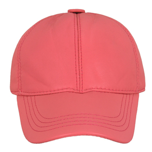 Premium Genuine Leather Baseball <b>Cap</b> For Men & <b>Women</b> Soft Sheepskin Pink Adjustable Sport High Quality Custom Fashion Wear - Product Image 1