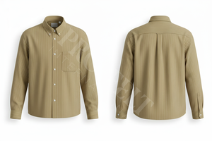 Nouvelle Collection 2026 – Chemise Habillée et Décontractée à Rayures, Boutonnée, Manches Longues en Coton, Coupe Slim avec Poche – Personnalisable - Product Image 3