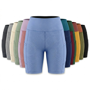 Shorts de sport pour femme, taille haute, unis, sans couture, effet ventre plat, extensibles, pour fitness, yoga, entraînement, gym, course à pied et cyclisme - Product Image 1