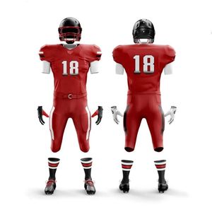 Uniformes de Fútbol Americano de Calidad de Exportación, Color Rojo Carmesí, Duraderos, Ajuste de Compresión, Diseño Táctico, Integridad Estructural - Product Image 4