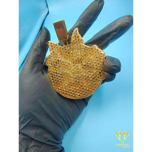 Pendentif personnalisé en forme de fleur et de scarabée serti de pierres pour hommes, bijoux hip-hop multicolores, charme floral naturel - Product Image 4