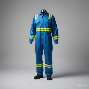 Ropa de seguridad laboral gris claro 3XL, mono clásico de seguridad, ignífugo, antiestático, mono de trabajo duradero con logotipo personalizado. - Product Image 6