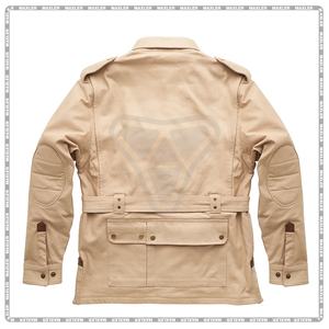 Veste moto en coton wax pour hommes avec protecteurs homologués CE Imperméable coupe-vent respirant Design élégant - Product Image 2