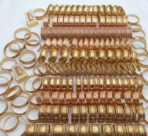 Wholesale Bela Artisan Women's 99% Pure Copper Gold Plated Open Cuff <b>Bracelet</b> <b>Adjustable</b> Wrap Bangle Geometric Floral Pattern - Product Image 2