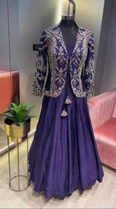 Vestido de Gala de Diseño en Chinon Pesado con Conjunto Koti, con Bordado Intenso y Lentejuelas, y Falda de Tres Metros para Eventos Elegantes - Product Image 6