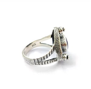 Anillo de Amatista con Engaste de Plata 925, Corte Redondo, Estilo Vintage para Uso Diario, Joyería Fina, Suministro al por Mayor - Product Image 3