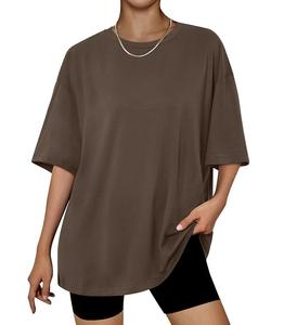 Nueva Llegada: Camiseta de Mujer 100% Algodón Sólido, Manga Media, Hombro Caído, Oversize, Casual, Holgada y Transpirable - Bangladesh - Product Image 1