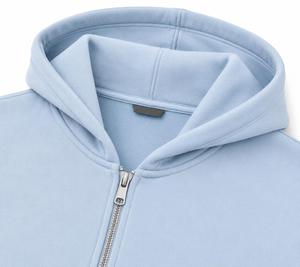 Sweat-shirt à capuche zippé pour homme, couleur claire, coupe classique, 100% coton molletonné, avec poche, style streetwear décontracté, tendance, vente chaude - Product Image 4