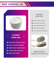 Ruban en fibre céramique d'alumino-silicate de qualité standard, rouleau d'isolation thermique ignifuge pour tuyaux de four et chaudières, vente en gros OEM